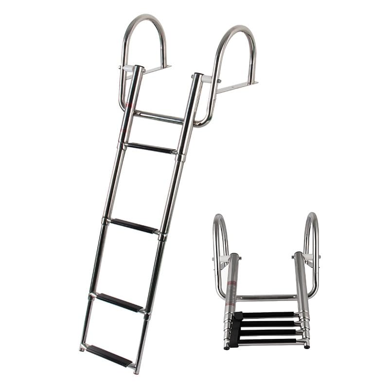 Escalera plegable para piscina en acero inoxidable 130 cm miniatura 1