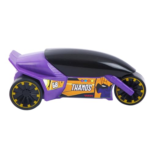 Image of SKOODLE Marvel Pull-Back Rider Bike for Kids - Thanos Motorcycles, Marvel Inspired Toy Bikes with Sturdy and Long-Lasting Construction, Enhances Motor Skills and Fun Vehicle Toy for Gift - Purple