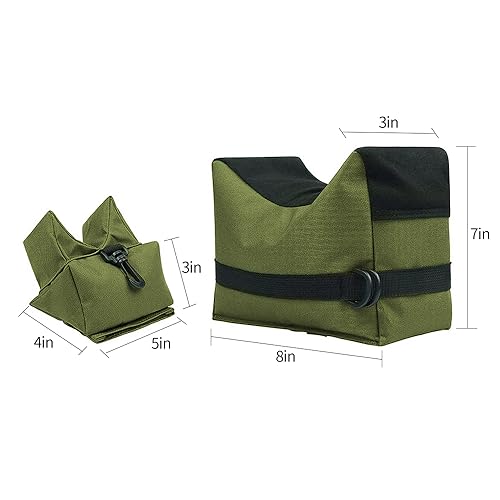 Shooting Rest Bags, Rest Front & Rear Support Sandbag Stand Holders with 600 Denier Polyester for Rifle Hunting (Army Green) - Thumbnail 6