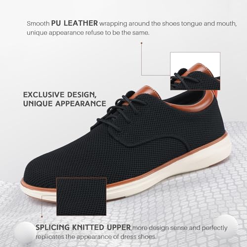 VILOCY Men's Wide Casual Dress Oxfords Business Shoes Fashion Sneakers Mesh Breathable Comfortable Walking Shoes2