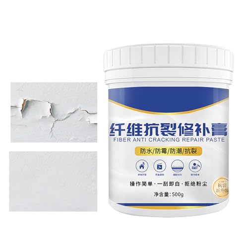 Masilla para agujeros en la pared | 500 g Pasta reparadora para paneles de yeso - para interiores, casa, cocina, techo, papel pintado, cartón yeso, hormigón, revestimientos, exteriores | Para