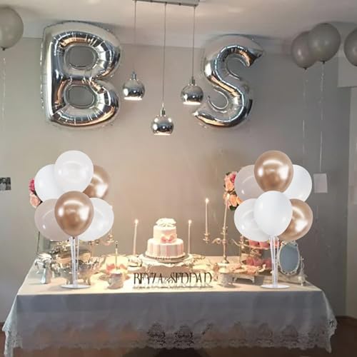 Support de ballon table blanc et doré TONIFUL pour décoration chic