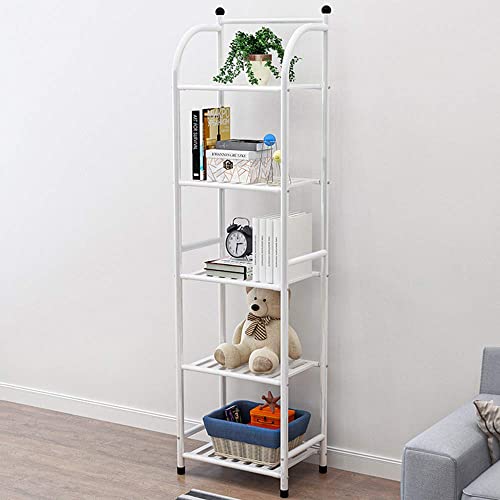 Fkuo 5 Tier Bathroom Storage Open Shelf Unit, Free-Standing Metal Corner Rack Shelving For Kitchen, Living Room, Hallway (White, 5 Tier) #TOP4
