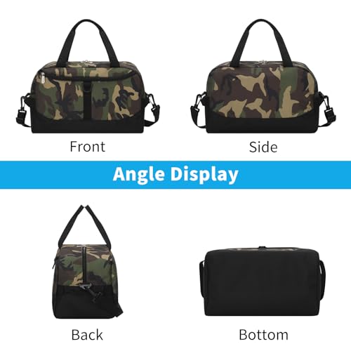 Image of Apenze Small Gym Bag 14 inch lightweight Carry On Mini Duffel Bag with D-Ring for Travel Sport - Camouflage