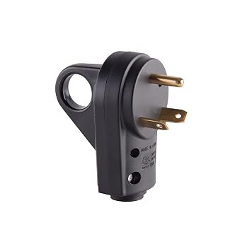 Veepeak 30 Amp RV Plug Male Replacement TT-30P Heavy Duty 125V 30A Rated 3 Prong Electrical Power Connector Extension Cord End with Easy to Grip Handle