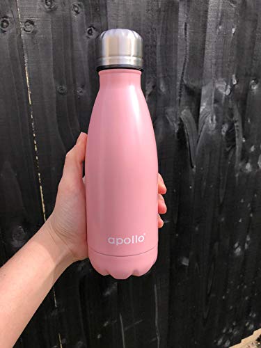 eBuyGB Stainless Steel Water Bottle Reusable Insulated Metal Double Walled, Pink, 350 ml - Image 2