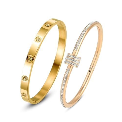meenaz bracelet for women Stylish Bangles for women Adjustable Anti Tarnish Bracelet for girls rose gold Kada for Women Accessories Anti Tarnish Jewellery Stainless Steel Cuff Bracelet gifts Combo-picture-30