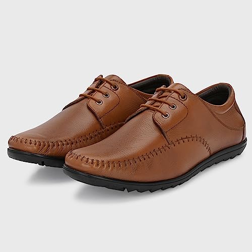 Image of Blue Leather by Centrino Genuine Leather Men Formal Shoe | Cushioned Insole | Stylish lace up | Durable & Leather Crafted | Elegant Premium Leather | Perfect Office Wear & Formal Dress for Men (3921)