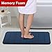 Flamingo P Memory Foam Bath Mat for Bathroom Fast Drying Soft Non Slip Absorbent Bathroom Shower Mats Rug, 20x32 Inches, Navy