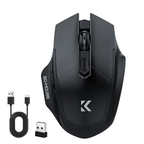 【Amazon.co.jp限定】マウス 無線 Bluetooth5.2 ワイヤレスマウス 静音 （戻る/進むボタン搭載） 瞬時接続 高感度 ブルートゥース 2.4GHz 3段階DPI切替 ゲーミングマウス 光学式 高耐久性 Mac/Windows/Surface/PC/Macbookに対応 (black)