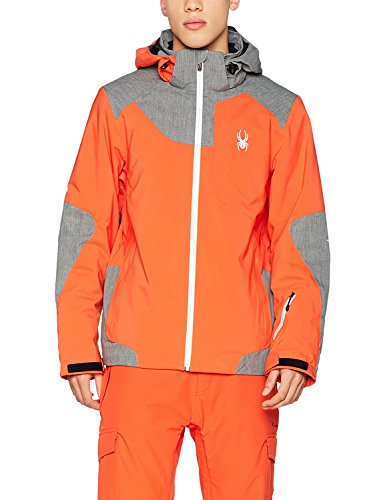 Cappuccio staccabile SPYDER 783364 Giacca Sci, Uomo, Uomo, 783364, Bianco a Spina di Pesce (Burst/Polar Herringbone), XL