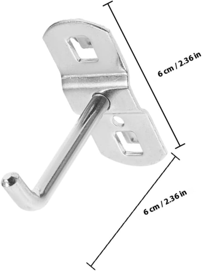 12pcs Heavy Duty Display Hooks for Pegboard Metal Angled Wall Hangers with High Load Capacity Garage Organization Hooks for Retail Shops and Tool Storage