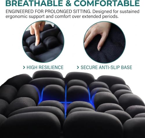 Sondor Upgrade Inflatable Travel Seat Cushion for Airplane - Portable Air Pad with Built-in Pump for Long Flights & Car Rides - Ergonomic Tailbone Pain Relief for Office Chair, Wheelchair, Stadium by Liato - Image 2