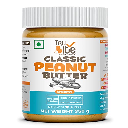 Image of Trubite Classic Peanut Butter (Creamy) (350g) | 26g Protein | Cholesterol Free | Indian Recipe | Delightful Taste (350G)