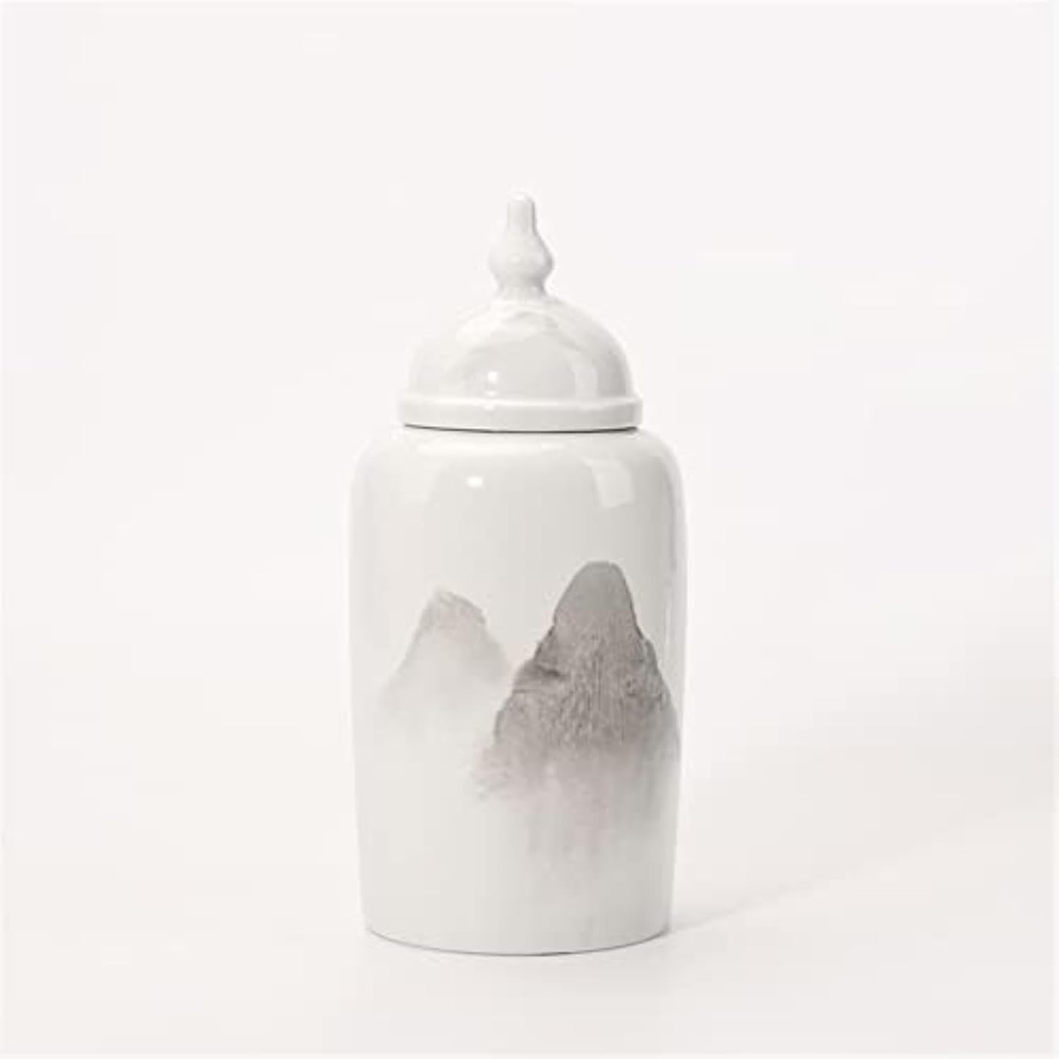 Ceramic Jars,Tea Jar,Chinese Style Storage Jars,White Ginger Jars for Home Decor Ginger Jar Vase with Lid Decorative Jars with Lids White Ceramic Jar Storage Container Porcelain Vase (Size : H 10.6 i