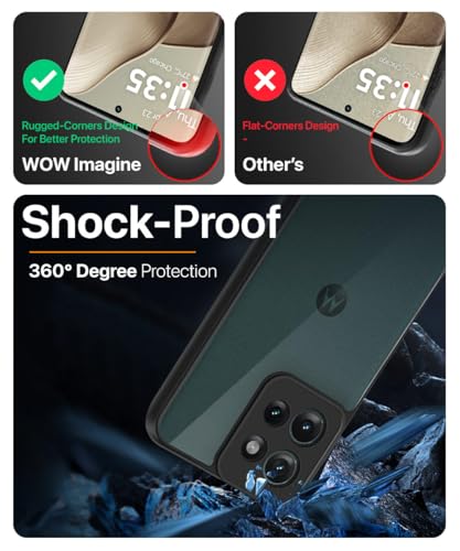 Image of WOW IMAGINE Translucent Hybrid Back Case Cover for Motorola Moto Edge 50 5G Smoked Matte Back | Shock Proof 360 Degree Protection | Protective Hard Case - Matte Black