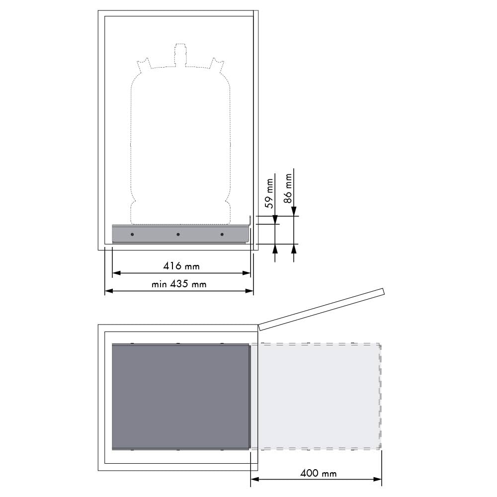 Plate-forme amovible pour bouteille de butane