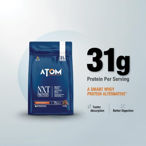 Image of AS-IT-IS ATOM NXT Protein Irish Chocolate, 500g - 31g Muscle Fuel from Yeast Protein with DigeZyme