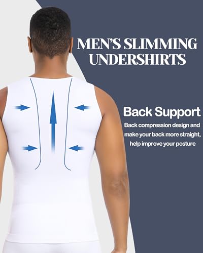 EUYZOU Men's Compression Shirts Sleeveless Slimming Undershirts Gynecomastia Body Shaper Shapewear Tank Tops3