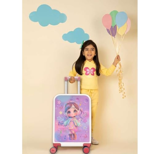 Image of Handcuffs Kids Carry On Luggage Hardside Rolling Suitcase 20 Inches Travel Trolley Bag (Pink)