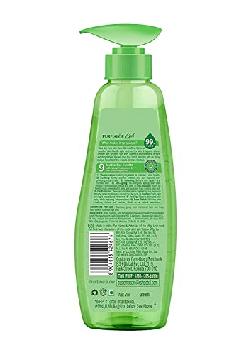 Image of Joy Pure Aloe Vera Gel for Face & Body (600ml) with Natural Moisturisers & Pro Vitamin B5 | 99% Pure Aloe Gel for Hydrating Dry & Damaged Skin | Non Sticky & Quick Absorbing