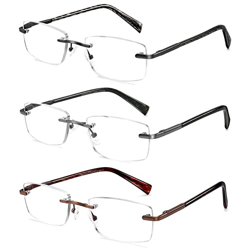 VVDQELLA Gafas Lectura sin Patillas Anti Luz Azul UV Gafas Lectura Hombre Mujer 2,00x HD 3 Piezas Gafas de Lectura Bisagra Resorte Gafas de Lectura Hombre Mujer 2,00x Cover