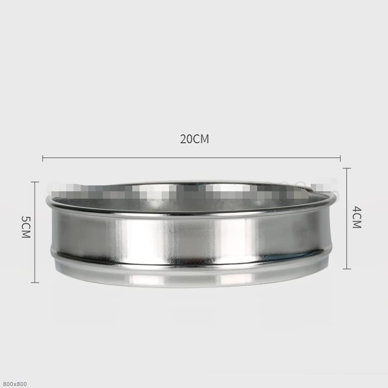 Tamiz de Laboratorio, Tamiz de ensayo estándar Laboratorio, 2 Unidades. Acero Inoxidable, Malla 8-200, 20 cm diámetro, Doble Capa Perforada(160 Mesh(0.097Mm))