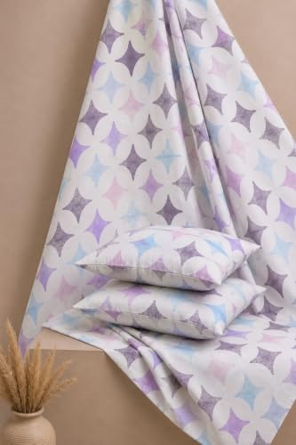 Image of RRC Double Bedsheet 90 x 100 Inches with Pillow Cover, Floral Printed Bed Sheet for Double Bed, Elegant Bedroom Bedsheet, Comfortable Home Bedding, Pillow Cover Size 17 x 27 Inches