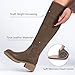 Ruiee Women's Knee High Boots Fashion Flat Long Tall Lengthened Boot Shafts Low Heeled Winter Fall Casual Boots for Women. 240979 Brown PU Size8
