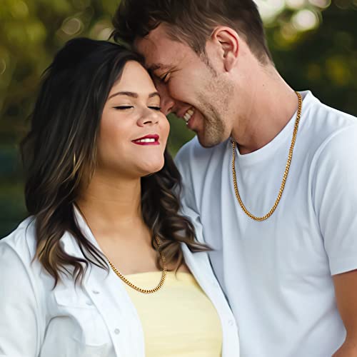 Gifts for Men - Black/Gold/Silver Chunky Cuban Link Chain Stainless Steel Chain for Men Gift Birthday Anniversary Jewelry Gifts for Dad Husband Brother Son4