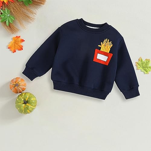 Toddler Boys Crewneck Sweatshirt, Cotton Long-Sleeve Pullover Cartoon Print Fall/Winter Clothes 1 to 8 Years4