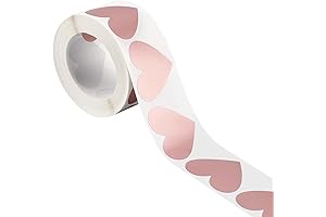 300PCS 3.5CM Heart Shaped Scratch Off Stickers Rose Gold Adhesive Cover Seals