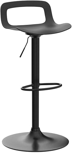 Miniatura 4 de LSSPAID Juego de 2 taburetes de bar, taburetes de bar ajustables de altura de mostrador, sillas de bar de metal para isla de cocina, color negro
