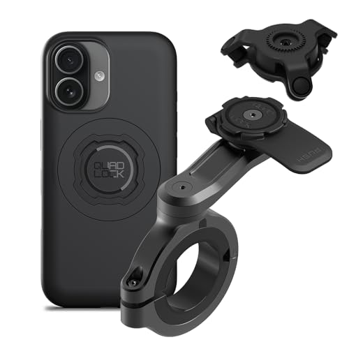 Image of Quad Lock Motorcycle Handlebar Phone Mount PRO - Large with Vibration Dampener and MAG Phone Case for iPhone 17
