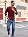 COOFANDY Mens Henley Shirts Long Sleeve Casual Pullover Button Tee Lightweight Fashion T-Shirt Wine Red