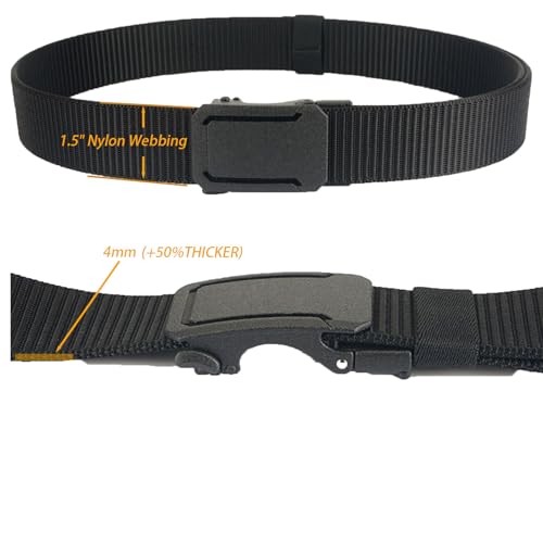 EZL Ratchet Tactical Belt for Men, 1.5" Nylon Web Gun Belt with Automatic Slide Buckle, Adjustable Trim to Fit4