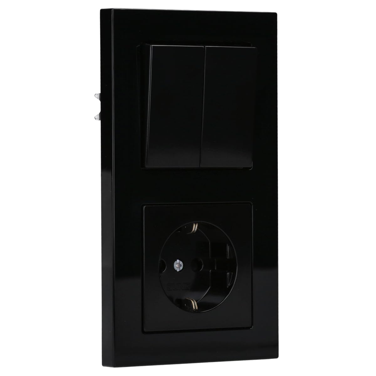 JUNG Serie A Serienschalter + SCHUKO Steckdose Safety Set Schwarz