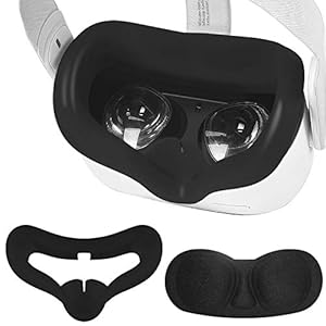 VR Siliconen Gezicht Cover Masker Combo met Beschermende Lens Cover voor Oculus Quest 2 Gezichtsdekking Zweetdicht…