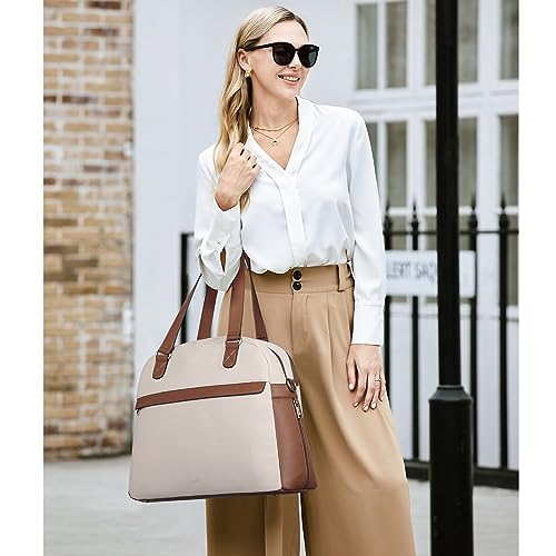 Image of CLUCI Weekender Bag for Women Beige with Brown