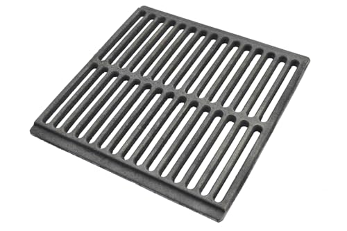SEZAM Parrilla de hierro fundido para horno, 26 x 26 cm, diferentes diámetros, para chimenea, estufa, rejilla para horno, rejilla de carbón