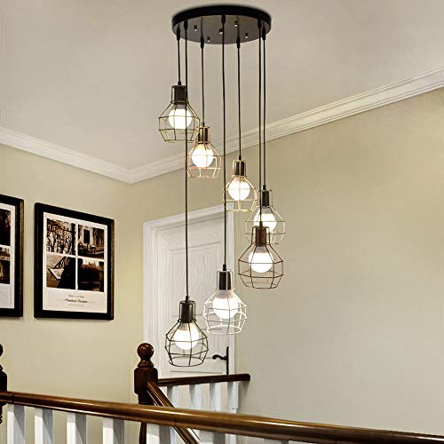 Lustre escalier long moderne grand plafonnier suspendu salon cage escalier colimaçon 200cm