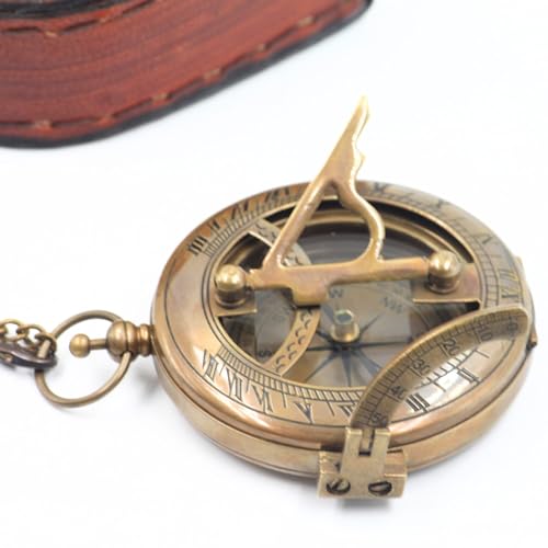 Brújula Sundial Compass con estuche de cuero y verso bíblico Proverbios 3 5-6 miniatura 7