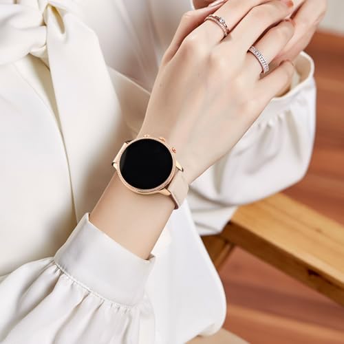 AK f&uuml;r Garmin Venu 3S Armband/Venu 2S Armband Damen Herren, Weich Leder Uhrenarmband 18mm f&uuml;r Garmin Vivoactive 4S/ Forerunner 265S 255S/ Vivomove 3S Ersatzarmb&auml;nder