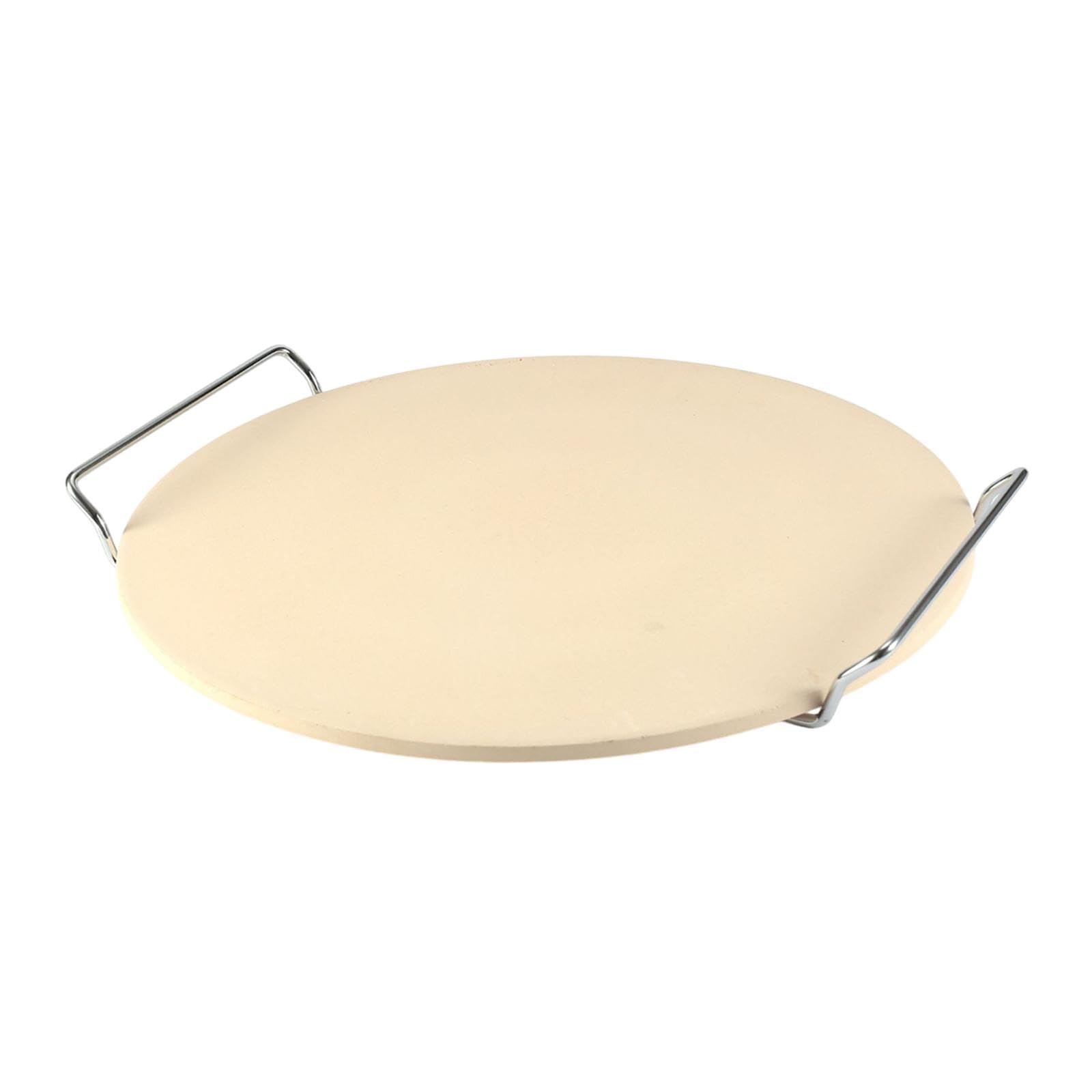 F Fityle Pizza Piedra para Horno con Soporte de Estante Accesorios versátiles versátiles Herramienta de Pizza Cordierite Stone For