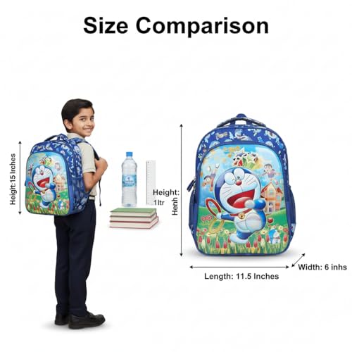 Stylbase 3d School Bag For Boys And Girls Cartoon Printed Waterproof Backpack Bag Ideal For Kids Bag Nursery 1st 2nd Class School Bags 5-7 years 15 Inch