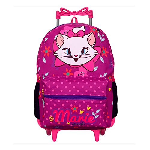 Kit Mochila Infantil com Rodinhas Gata Marie + Lancheira + Estojo