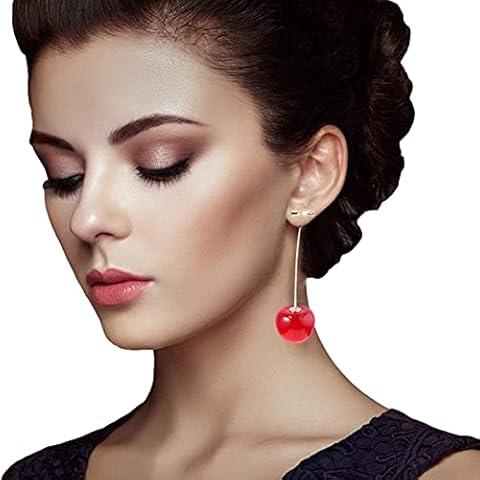Baohao Cherry Drop Earrings, Cherry Dangle Jewelry Fruit Dangle Earrings Cover