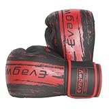 EVAGWY Boxing Gloves for Men and Women，Pro Training Sparring，Suitable for Boxing Kickboxing MMA Fighting，Adult Heavy Punching Bag Gloves，Workout Gloves for Boxing，Muay Thai (Red, 14OZ)
