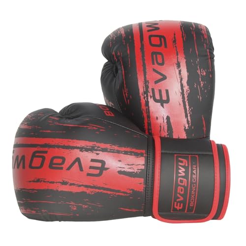 EVAGWY Boxing Gloves for Men and Women，Pro Training Sparring，Suitable for Boxing Kickboxing MMA Fighting，Adult Heavy Punching Bag Gloves，Workout Gloves for Boxing，Muay Thai (Red, 14OZ)