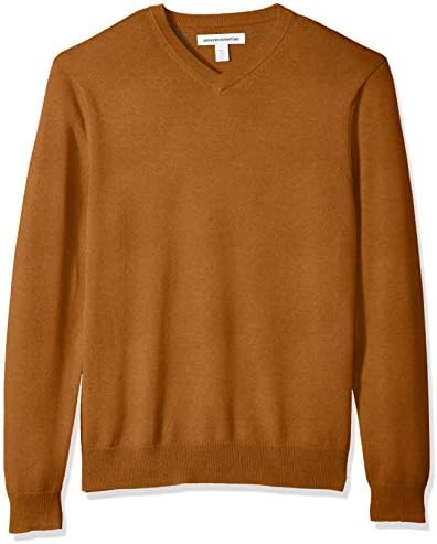 Amazon Essentials Men's V-Neck Sweater (Available in Big & Tall), Rust, X-Large
